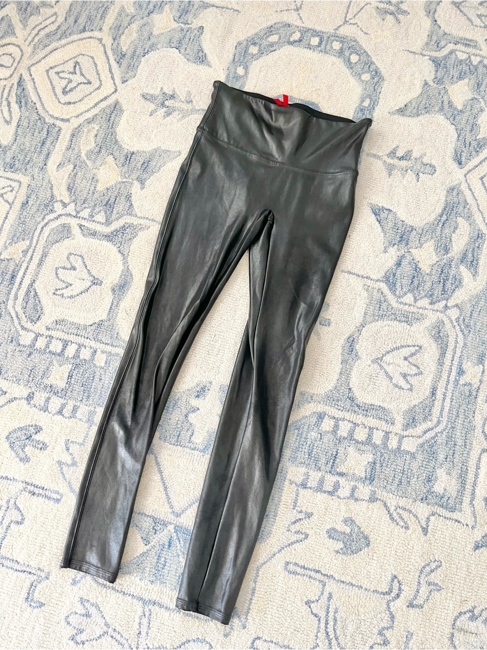 SPANX Faux Leather-Look High Waist Leggings in Black